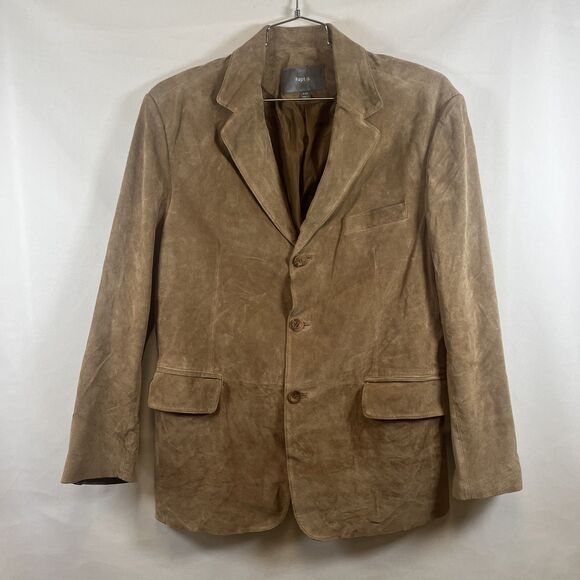 Apt. 9 Men’s Suede Sport Coat Blazer Jacket Tan Brown 2-Button Classic Lined 44R - Picture 1 of 10